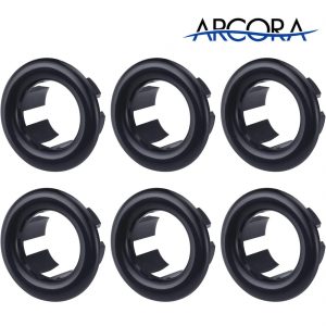 arcora 6 stuecke waschbecken ueberlauf abdeckung universal fuer badezimmer waschbecken schwarz 2