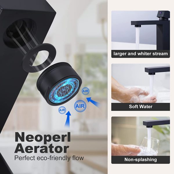 arcora waschtischarmatur wasserhahn bad aus edelstahl einhandmischer waschbeckenarmatur mit kalte und heisse wasserschlaeuche 1