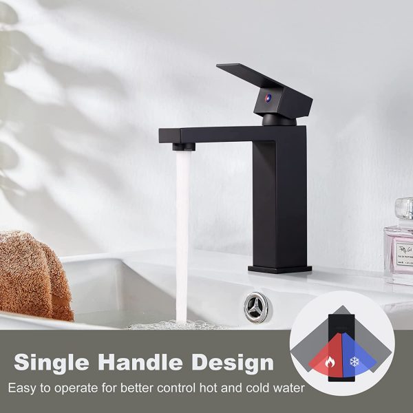 arcora waschtischarmatur wasserhahn bad aus edelstahl einhandmischer waschbeckenarmatur mit kalte und heisse wasserschlaeuche 3