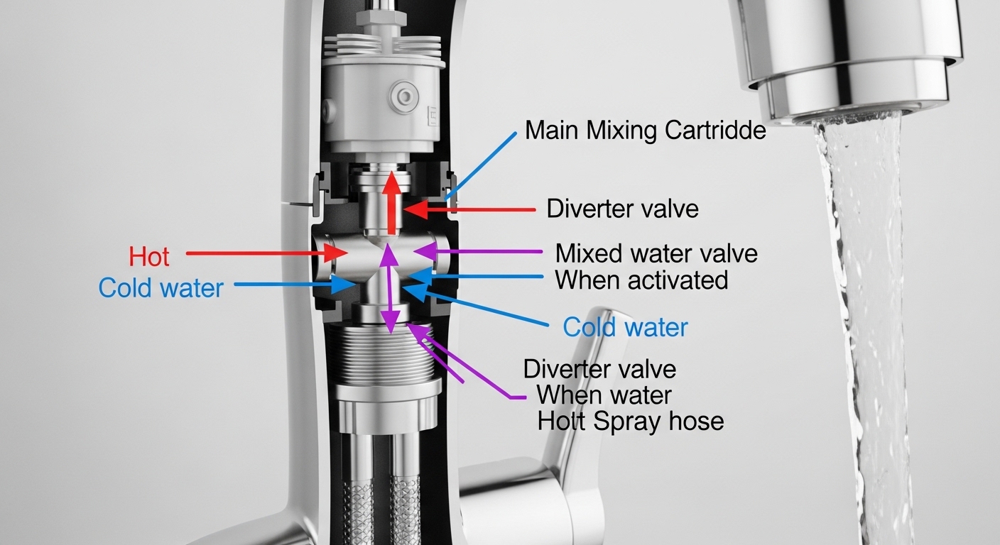 how to replace kitchen faucet diverter valve